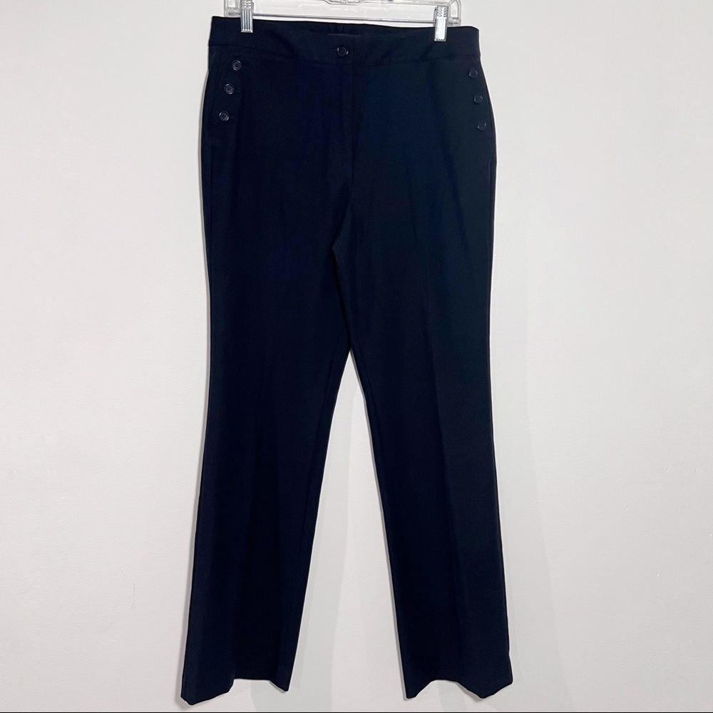 New‎ Talbots Navy Sailor Pants w/ Side Button Details Size 10 Nautical Workwear